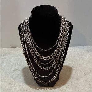 Premier Designs Elegant Multi-Layer Silver Necklace